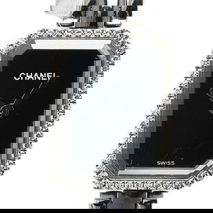 Chanel Premiere Diamond Bezel Women's Watch Stainless Steel Black Dial 5.7in: Chanel Premiere Diamond Bezel Women's Watch Stainless Steel Black Dial 5.7in This exquisite Chanel Premiere Diamond Bezel Watch combines elegance and functionality, perfect for the sophisticated