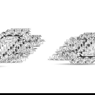 Diamond 2 Ct.Tw. Bridal Ring in 14K White Gold: Diamond 2 Ct.Tw. Bridal Ring in 14K White Gold Metal: 14k White Gold Sizes Avilable: 4,5,6,7,8,9 Stone Count: 122.0 Stone Shape: Round / Baguette Stone Type: Diamond Stone Color: G-h Stone Clarity: