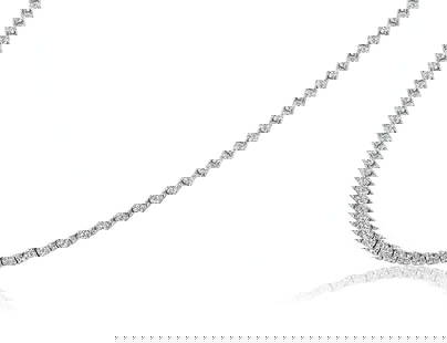 14K White Gold Lab Grown Diamond 13.4 Ct.Tw. 17 inch Basket 4 Prong: 14K White Gold Lab Grown Diamond 13.4 Ct.Tw. 17 inch Basket 4 Prong Clarity: SI Total Carat Weight: 13.4 Color: F-G Disclaimer: The images of jewelry displayed in this auction are for illustrative