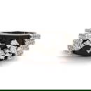 Sonia B 14k White Gold Onyx Diamond Band Ring Size 8.75