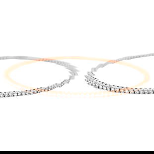 1.47ct Round Diamond Tennis Bangle Bracelet 14k Rose Gold 7in GIA Certified: 1.47ct Round Diamond Tennis Bangle Bracelet 14k Rose Gold 7in GIA Certified This exquisite modern diamond flexible tennis bangle bracelet features 71 round diamonds totaling 1.47 carats, showcasing ap
