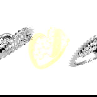 Jose Hess 18k Yellow Gold Diamond Cocktail Ring Signed Size 6.5: Jose Hess 18k Yellow Gold Diamond Cocktail Ring Signed Size 6.5 Enhance your jewelry collection with this exquisite Jose Hess Diamond Cocktail Curved Loop Ring, crafted in luxurious 18k yellow gold. T