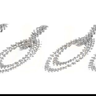 Jose Hess 2.00ct Diamond 18k White Gold Changeable Hoop Earrings: Jose Hess 2.00ct Diamond 18k White Gold Changeable Hoop Earrings Discover the elegance of these exquisite Jose Hess earrings, crafted from 18k white gold. This remarkable piece features a double row o