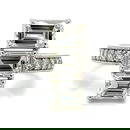 Stunning 18K White Gold 3.90 Ct Diamond Ring with Emerald-Cut Center Stones