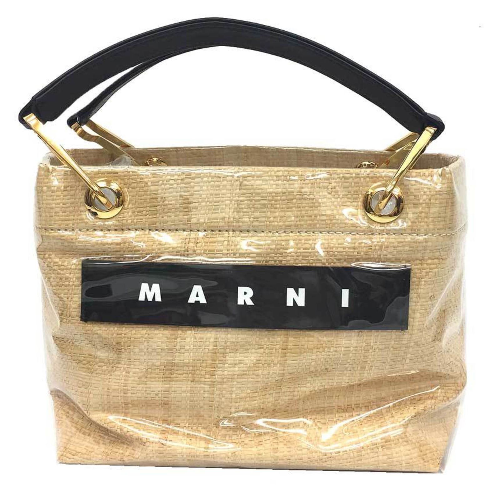 Marni Glossy Grip Rafia Tote Bag S BMMP0013Q1 20.5 x 25.5 x 14.5cm: Marni Glossy Grip Rafia Tote Bag S BMMP0013Q1 20.5 x 25.5 x 14.5cm This Marni Glossy Grip Rafia Tote Bag is a stylish and practical accessory for women. Crafted from a combination of PVC Raffia and Ca