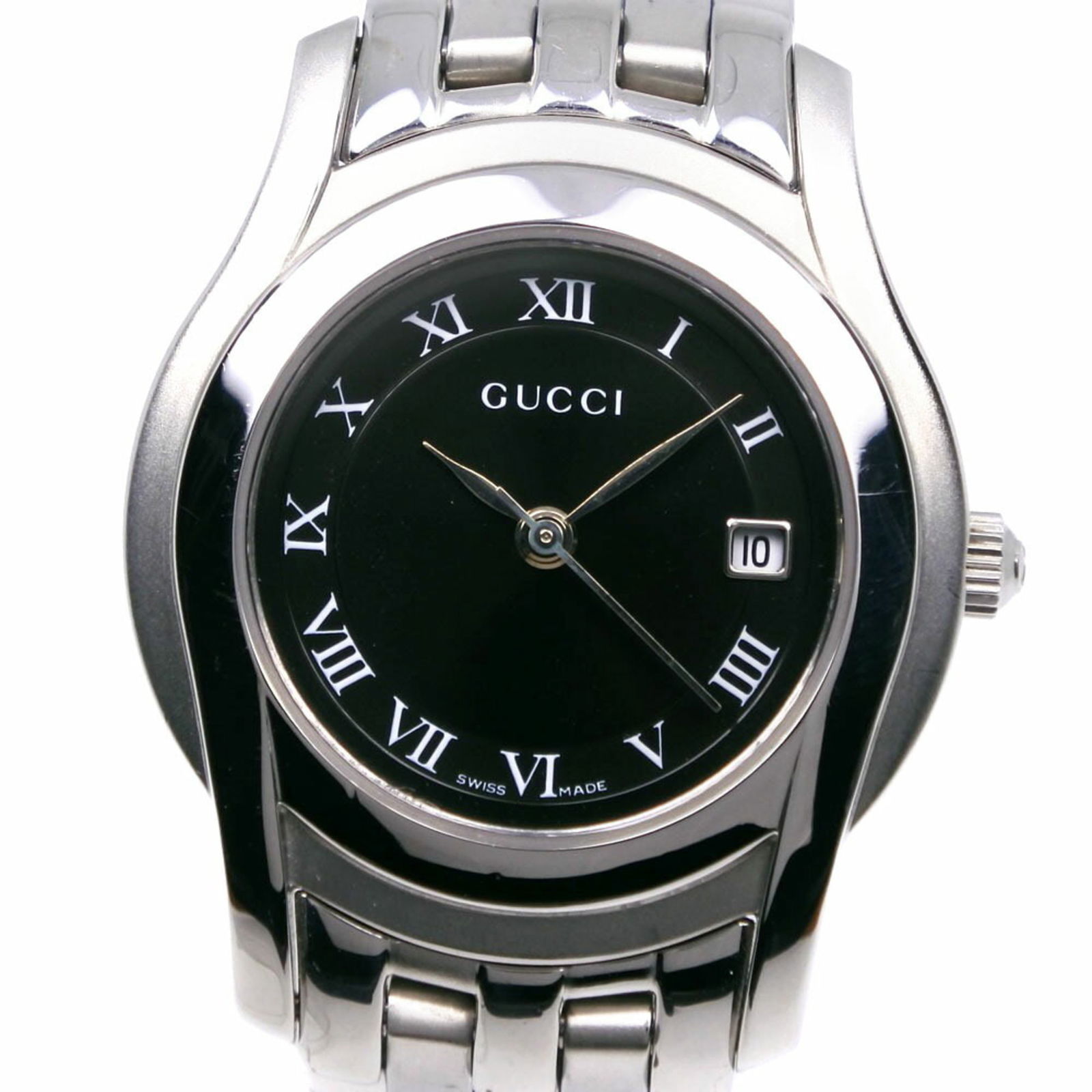 Gucci G-Class 5500L Women's Stainless Steel Quartz Watch Black Dial: Gucci G-Class 5500L Women's Stainless Steel Quartz Watch Black Dial Elevate your style with the Gucci G-Class Watch 5500L, expertly designed for women. This exquisite wristwatch features a sleek black