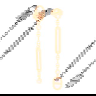 HERMES Chaine D'Ancre Diamond Earrings in 18K Pink Gold: HERMES Chaine D'Ancre Diamond Earrings in 18K Pink Gold Elevate your elegance with these HERMES Chaine D'Ancre Earrings, meticulously crafted from K18 Pink Gold, also known as Rose Gold. These pierced