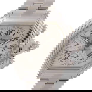 CARTIER Roadster 2618 Stainless Steel Automatic Wristwatch White Dial: CARTIER Roadster 2618 Stainless Steel Automatic Wristwatch White Dial Introducing the CARTIER Roadster 2618, an exceptional automatic wristwatch crafted from high-quality stainless steel. This