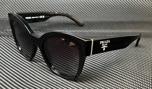 PRADA PR 17ZSF 1AB09S Women's Black Grey Gradient Sunglasses: PRADA PR 17ZSF 1AB09S Women's Black Grey Gradient Sunglasses Elevate your accessory game with these PRADA PR 17ZSF 1AB09S sunglasses. Designed for women, these stylish shades feature a sleek black