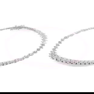 JEWELRY 18K White Gold Diamond Bracelet Elegant Silver Design: JEWELRY 18K White Gold Diamond Bracelet Elegant Silver Design This exquisite diamond bracelet is crafted from 18K white gold, showcasing a stunning silver color that enhances the brilliance of the