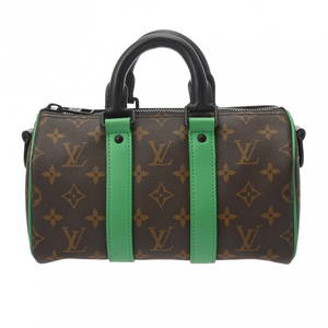 Louis Vuitton Macassar Keepall Bandouliere 25 Men's Handbag Monogram Canvas Green Brown 5.9' x 9.84'