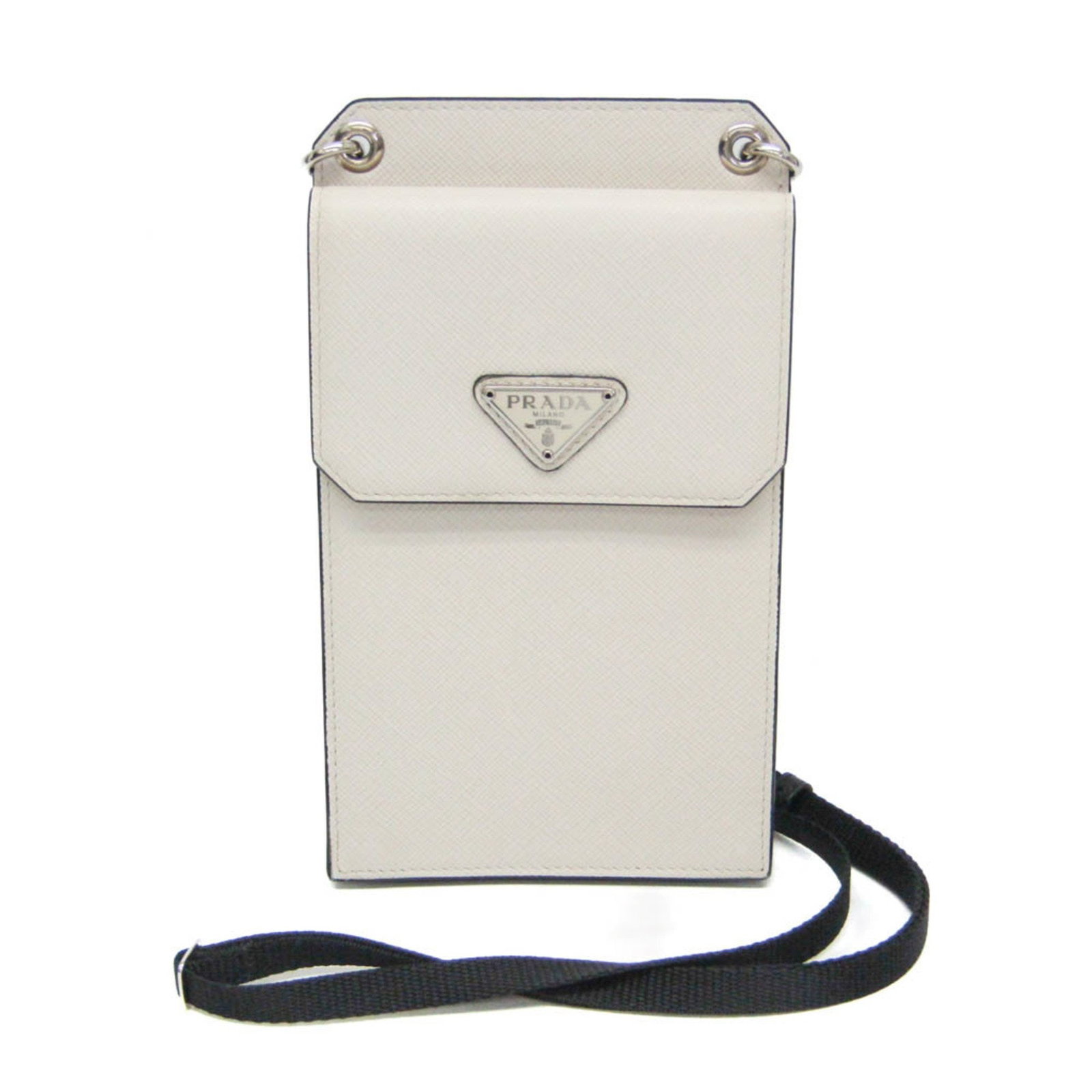 Prada Saffiano Smartphone Card Holder 2ZH068 Black White Leather Pouch: Prada Saffiano Smartphone Card Holder 2ZH068 Black White Leather Pouch The Prada Saffiano Smartphone Card Holder 2ZH068 is a stylish and versatile accessory for both men and women. Crafted from premiu