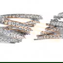 18K Two-Tone Diamond Crossover Ring 1.07 Cts Modern Style