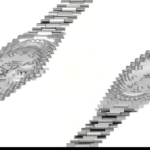 Rolex Datejust 179136G Platinum Ladies Watch with Diamonds: Rolex Datejust 179136G Platinum Ladies Watch with Diamonds Presenting the exquisite Rolex Datejust 179136G, a luxurious wristwatch designed for women. This stunning timepiece is crafted from platinum,