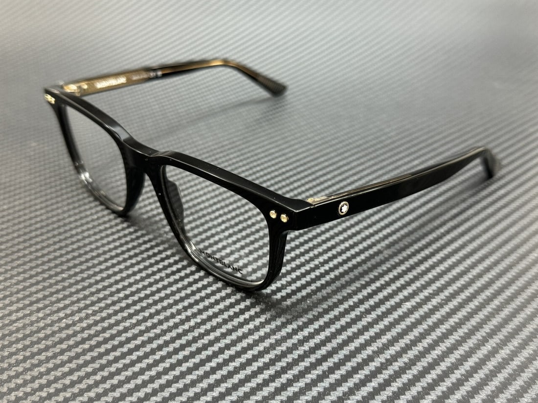 Stylish MONT BLANC MB0256O 005 Black Men's 53mm Eyeglasses: Stylish MONT BLANC MB0256O 005 Black Men's 53mm Eyeglasses These MONT BLANC MB0256O 005 eyeglasses are designed for men, featuring a sleek and sophisticated black frame that perfectly complements your