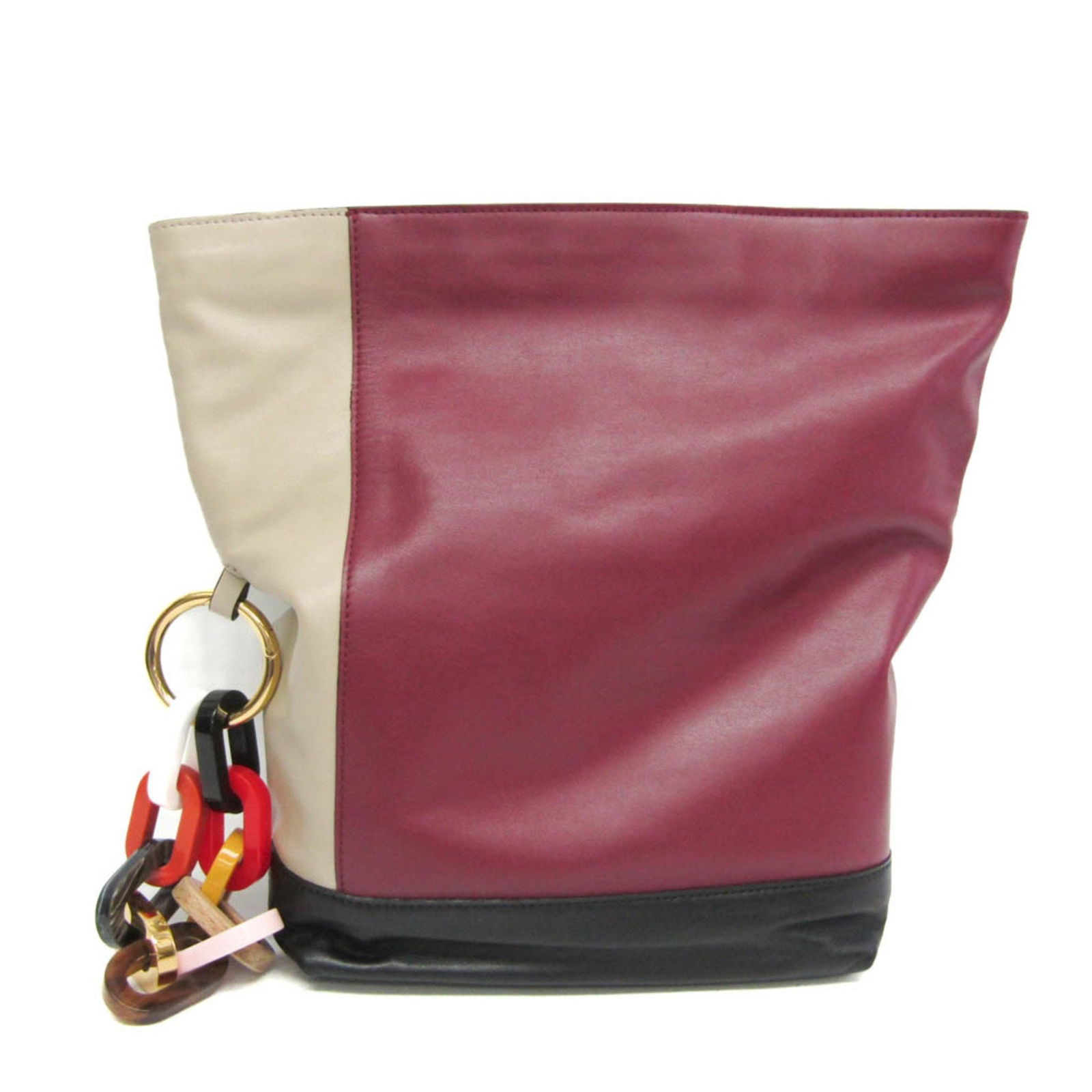 Marni PHMP0031Y0 P4092 Women's Leather Clutch Bag Beige Black Bordeaux 19cm x 25cm: Marni PHMP0031Y0 P4092 Women's Leather Clutch Bag Beige Black Bordeaux 19cm x 25cm Elevate your accessory collection with this stylish Marni clutch bag, expertly crafted in Italy. The PHMP0031Y0 P4092