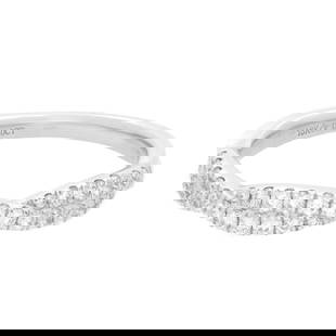 Rachel Koen 18K White Gold Diamond Twist Band Ring 0.40ct Size 7: Rachel Koen 18K White Gold Diamond Twist Band Ring 0.40ct Size 7 This elegant Rachel Koen Twist Diamond Wedding Band Ring is crafted from 18K white gold and features a stunning pave setting adorned wi