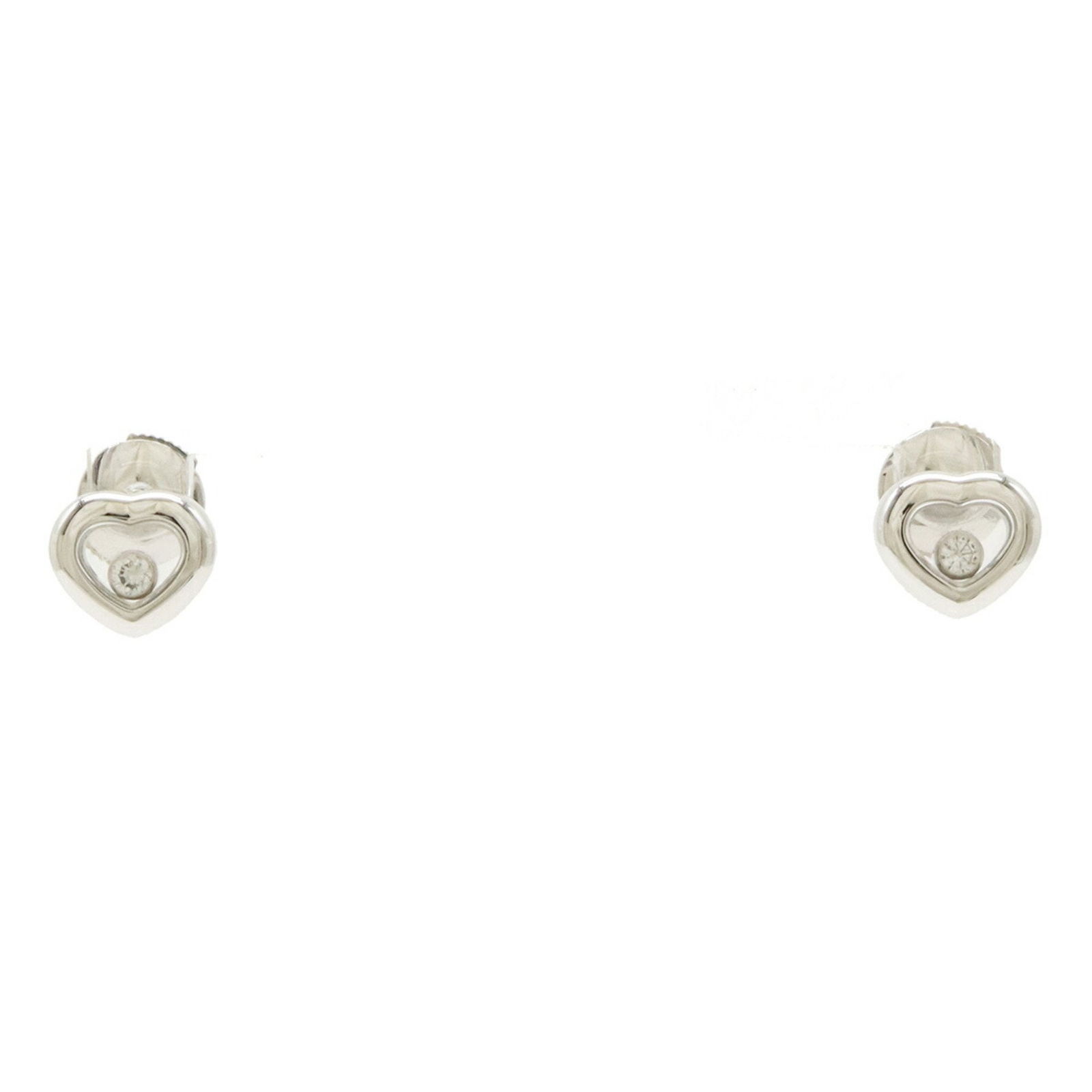 Chopard Happy Diamond Heart Earrings K18 White Gold 18K Studs: Chopard Happy Diamond Heart Earrings K18 White Gold 18K Studs Discover the exquisite Chopard Happy Diamond Heart Earrings, crafted from luxurious 18K white gold. These elegant stud earrings feature a