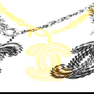 Chanel Gold Plated CC Pendant Necklace with Quilted Design: Chanel Gold Plated CC Pendant Necklace with Quilted Design This elegant Chanel Gold Plated CC Quilted Pendant Necklace showcases a stunning gold-tone chain paired with a quilted CC pendant, exuding