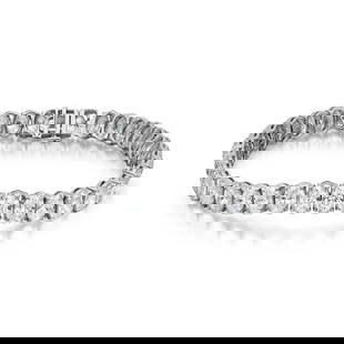 Rachel Koen 14K White Gold 19.89Cttw Lab Grown Diamond Tennis Bracelet: Rachel Koen 14K White Gold 19.89Cttw Lab Grown Diamond Tennis Bracelet Make a statement with this stunning prong set oval cut lab grown diamond tennis bracelet, crafted in luxurious 14K white gold.