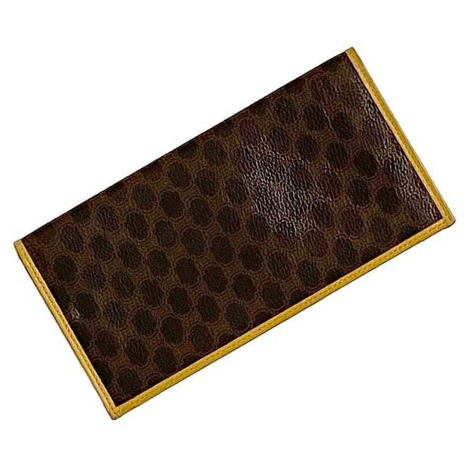 Celine Bi-fold Long Wallet Brown Camel PVC Leather Retro Style: Celine Bi-fold Long Wallet Brown Camel PVC Leather Retro Style This Celine bi-fold long wallet is a stylish accessory for women, crafted from durable PVC leather in a sophisticated brown and camel col