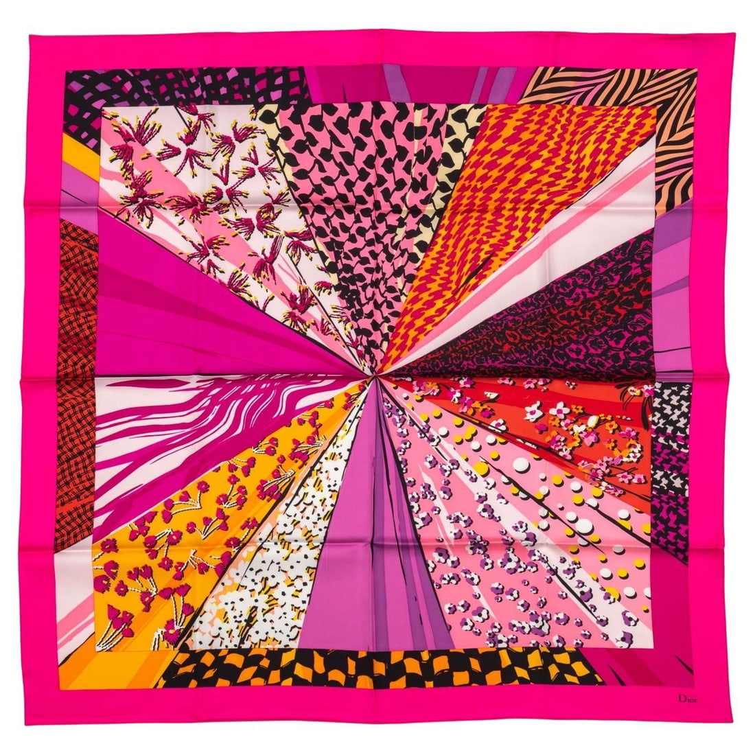 Christian Dior Pink Silk Scarf 35in Multiple Pattern 21st Century: Christian Dior Pink Silk Scarf 35in Multiple Pattern 21st Century This exquisite Christian Dior silk scarf features a charming pink multiple pattern, perfect for adding a touch of elegance to any outf