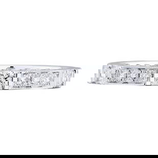 Rachel Koen Pave Diamond Wedding Band Ring 18K White Gold 0.77cttw Size 6.5: Rachel Koen Pave Diamond Wedding Band Ring 18K White Gold 0.77cttw Size 6.5 This elegant Pave Diamond Ladies Wedding Band Ring features a stunning design crafted from 18K white gold. The ring showcase