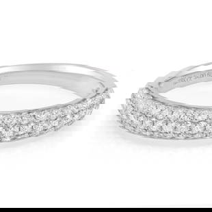 Rachel Koen 18K White Gold Diamond Wedding Band 0.65ct Pave Design Size 7: Rachel Koen 18K White Gold Diamond Wedding Band 0.65ct Pave Design Size 7 This stunning Rachel Koen three-row pave diamond wedding band is crafted from luxurious 18K white gold, featuring a total cara