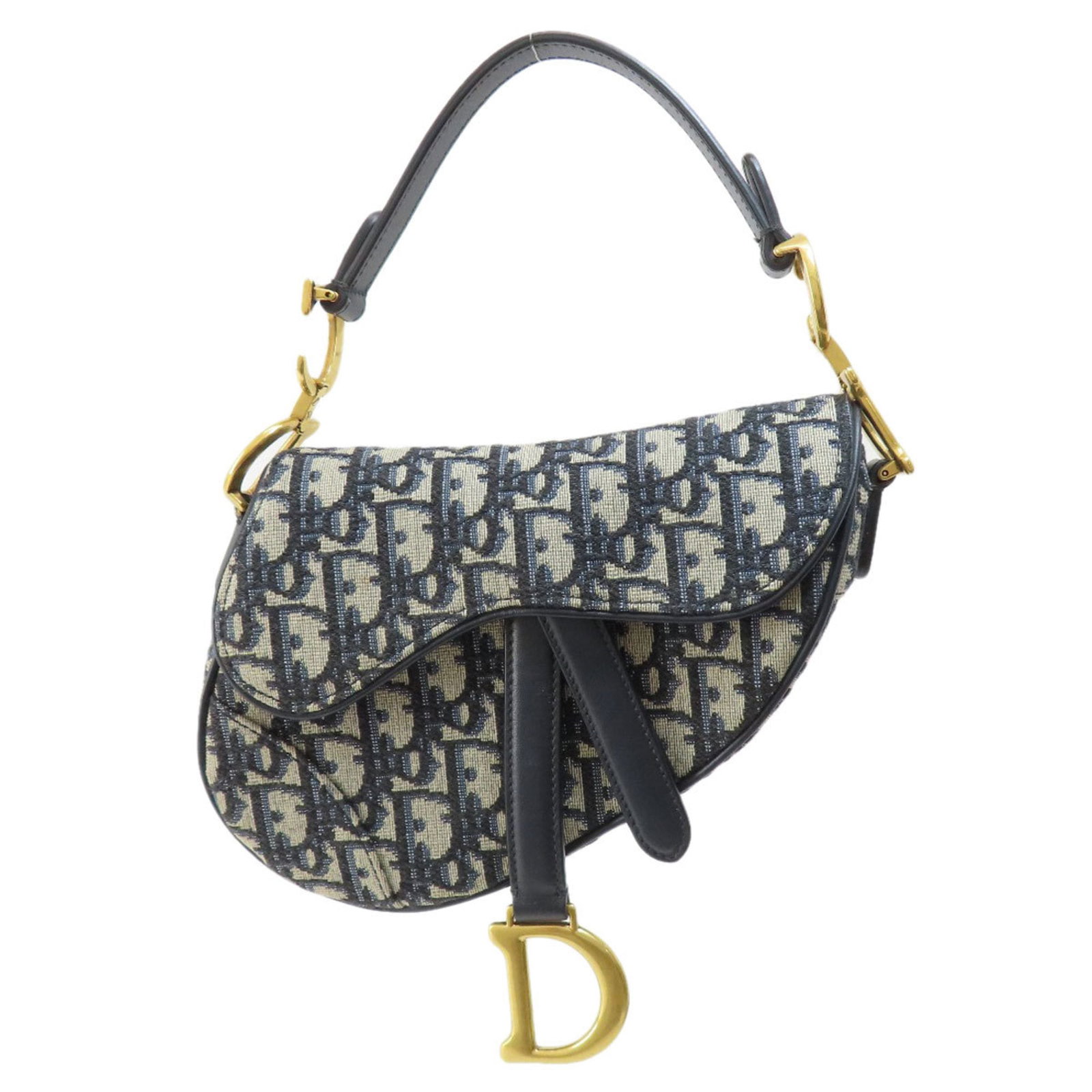 Christian Dior Navy Saddle Trotter Handbag Canvas 6.1 x 7.87 x 1.18: Christian Dior Navy Saddle Trotter Handbag Canvas 6.1 x 7.87 x 1.18 Introducing the Christian Dior Saddle Trotter Pattern Handbag, a stylish accessory crafted from durable canvas in a sophisticated na