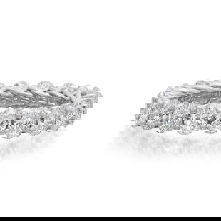 Rachel Koen 4.24CT Oval Diamond Eternity Band 18K White Gold Ring Size 6: Rachel Koen 4.24CT Oval Diamond Eternity Band 18K White Gold Ring Size 6 This exquisite 4.24 cttw oval cut diamond eternity wedding band ring is crafted from 18K white gold, showcasing a stunning arra