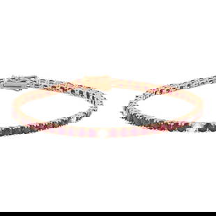 Rachel Koen 14K Yellow Gold Ruby Diamond Tennis Bracelet 7.06 ctw: Rachel Koen 14K Yellow Gold Ruby Diamond Tennis Bracelet 7.06 ctw This stunning Rachel Koen tennis bracelet features a dazzling array of red rubies and sparkling diamonds, elegantly set in 14K yellow