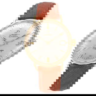 Vintage Omega Seamaster Deville 34mm Gold Filled Automatic Watch: Vintage Omega Seamaster Deville 34mm Gold Filled Automatic Watch This Vintage Omega Seamaster Deville wristwatch showcases timeless luxury with its elegant 34mm round case crafted from gold-filled mat