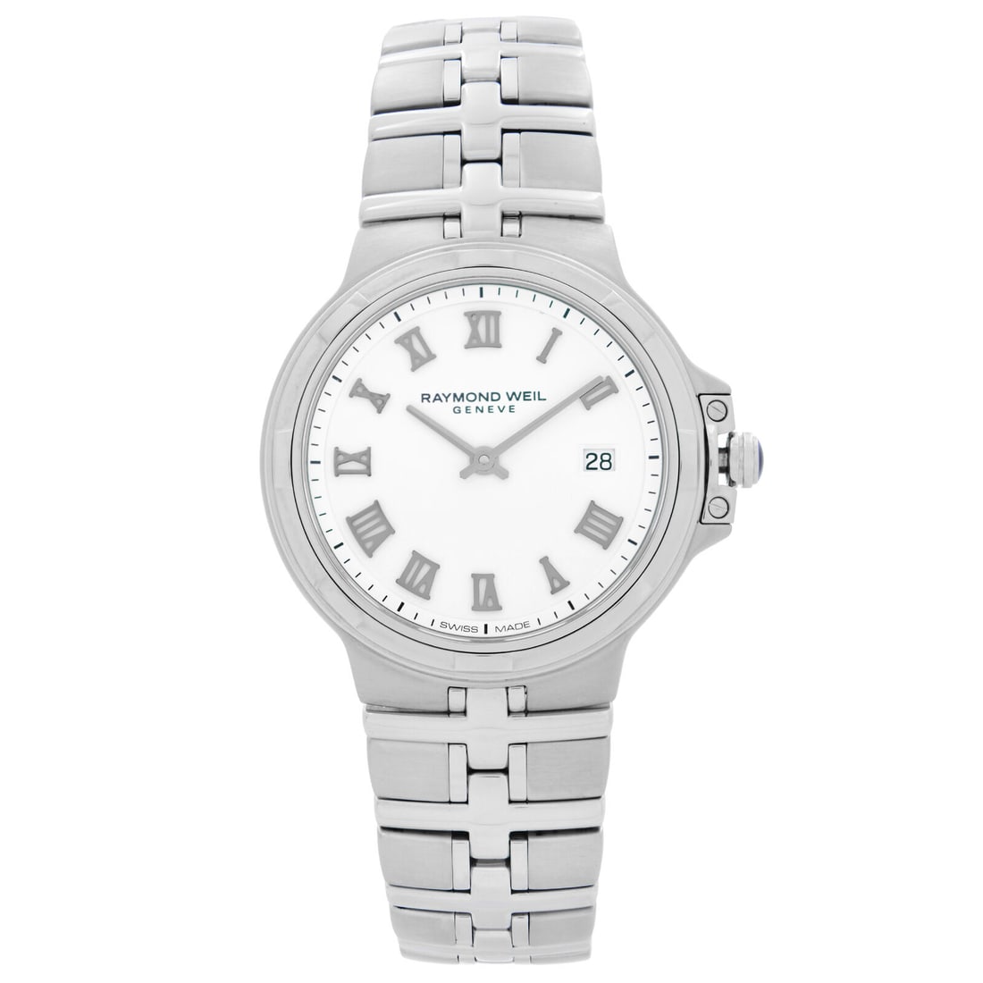Raymond Weil Parsifal Quartz Ladies Watch Gray Bracelet White Dial 5180-ST-00300: Raymond Weil Parsifal Quartz Ladies Watch Gray Bracelet White Dial 5180-ST-00300 This Raymond Weil Parsifal ladies watch combines elegance with functionality, featuring a stylish gray stainless steel