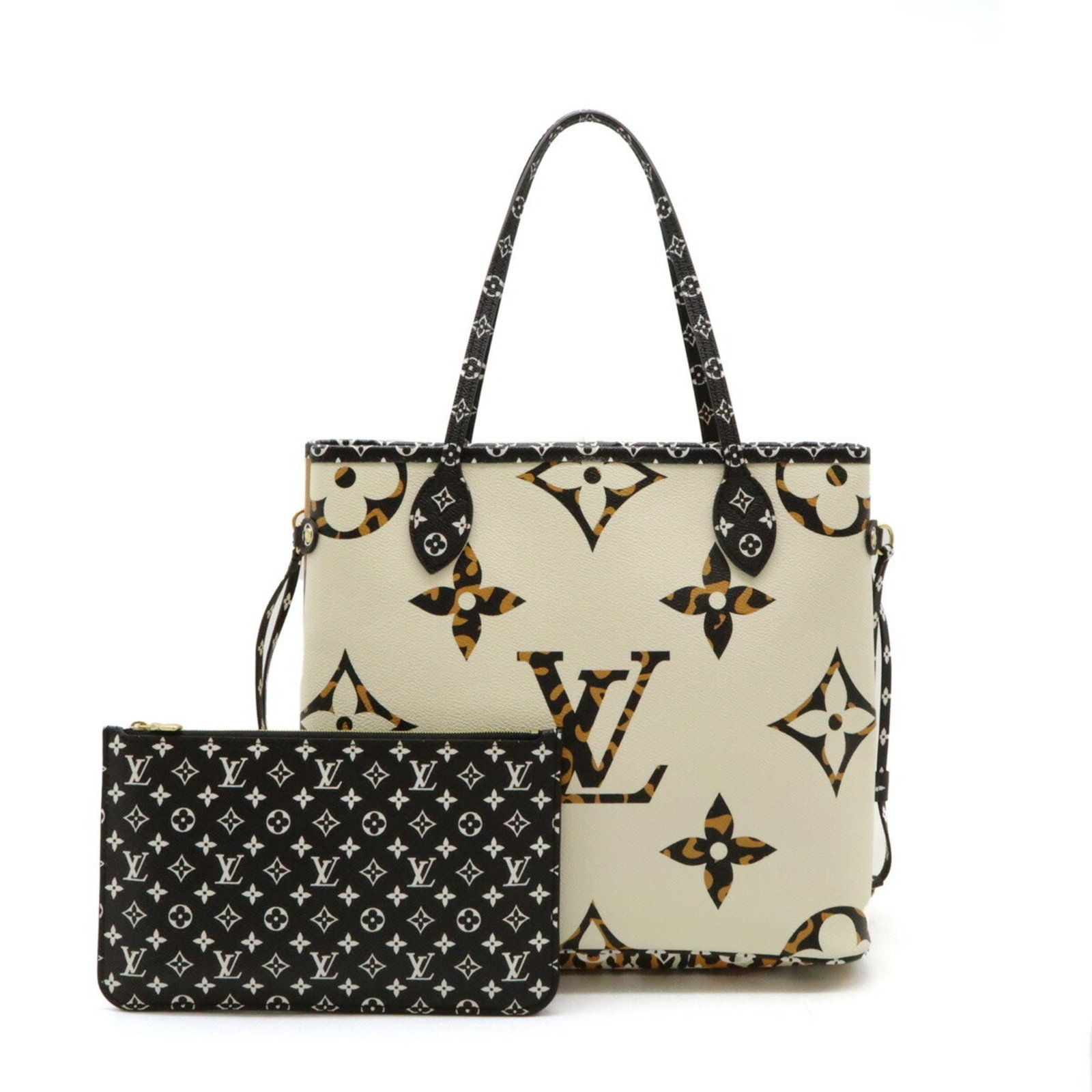 Louis Vuitton Giant Monogram Jungle Neverfull MM Tote Bag Ivory Camel: Louis Vuitton Giant Monogram Jungle Neverfull MM Tote Bag Ivory Camel This Louis Vuitton Giant Monogram Jungle Neverfull MM Tote Bag is a stunning accessory that combines luxury and functionality. Cra