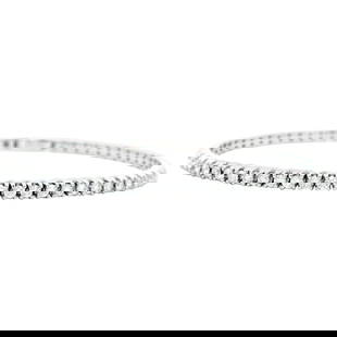 2.38ct Diamond Flexible Tennis Bangle Bracelet 14k White Gold: 2.38ct Diamond Flexible Tennis Bangle Bracelet 14k White Gold This exquisite flexible tennis bangle bracelet showcases 59 round-cut diamonds totaling 2.38 carats, with approximately E/F color and SI c