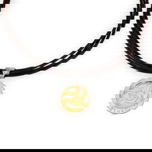 Bvlgari Tondo Snake Diamond Charm Necklace 18k Gold Steel 15in Cord: Bvlgari Tondo Snake Diamond Charm Necklace 18k Gold Steel 15in Cord This is an authentic fashionable necklace by Bvlgari from the Tondo collection. The pendant is crafted from stainless steel and yell