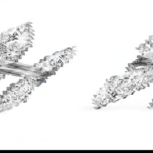 Rachel Koen Pear Shape Lab Grown Diamond Cocktail Ring 6.08Cttw 18K White Gold: Rachel Koen Pear Shape Lab Grown Diamond Cocktail Ring 6.08Cttw 18K White Gold This stunning Pear Shape Lab Grown Diamond Hidden Halo Cocktail Ring is crafted in luxurious 18K White Gold. Featuring a