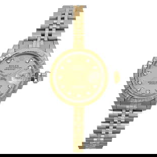 Rolex Datejust 26mm 18k Yellow Gold Diamond Champagne Dial Ladies Watch 69173: Rolex Datejust 26mm 18k Yellow Gold Diamond Champagne Dial Ladies Watch 69173 This exquisite Rolex Datejust wristwatch features a luxurious 18k yellow gold and stainless steel construction, showcasing