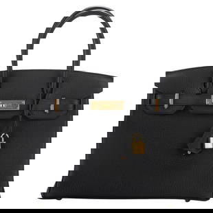 Hermes Birkin 30 Black Togo Leather Gold Tone Hardware BNIB: Hermes Birkin 30 Black Togo Leather Gold Tone Hardware BNIB This exquisite Hermes Birkin 30 is crafted from luxurious black Togo leather, featuring elegant gold tone hardware. The bag measures 9.5 in