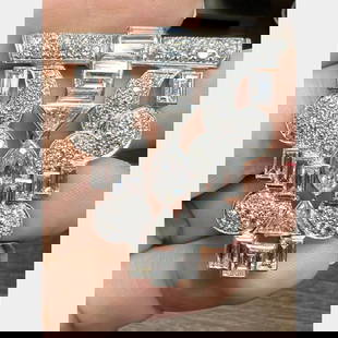 French Art Deco Platinum Diamond Brooch 8.10 Ct Vintage Signed 1.5 Inches: French Art Deco Platinum Diamond Brooch 8.10 Ct Vintage Signed 1.5 Inches This exquisite French Art Deco brooch is crafted from platinum and adorned with a stunning collection of diamonds. It features