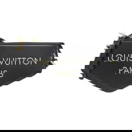 Louis Vuitton Pochette Exxon M82459 Black Calfskin Pouch with Gold Hardware 12cm x 22cm x 6cm