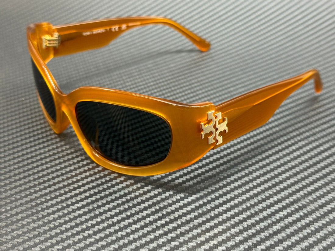 Tory Burch TY7211 Women's Dark Orange Grey Sunglasses 57mm: Tory Burch TY7211 Women's Dark Orange Grey Sunglasses 57mm Elevate your style with these chic Tory Burch sunglasses, featuring a striking dark orange and grey frame. Designed for women, these sunglass