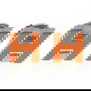 Hermes Cage d'Ash Orange Silver Stud Earrings for Women: Hermes Cage d'Ash Orange Silver Stud Earrings for Women Elevate your accessory collection with these stunning Hermes Cage d'Ash stud earrings. Designed for women, these earrings feature a vibrant oran