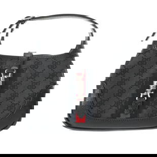 Gucci Balenciaga Hacker Project Jackie Mini Black Shoulder Bag: Gucci Balenciaga Hacker Project Jackie Mini Black Shoulder Bag Introducing the Gucci Balenciaga collaboration, The Hacker Project Jackie Mini shoulder bag, a perfect blend of luxury and contemporary s