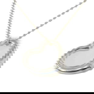 Tiffany & Co. Elsa Peretti Heart Pendant Necklace 27mm Sterling Silver: Tiffany & Co. Elsa Peretti Heart Pendant Necklace 27mm Sterling Silver This exquisite Tiffany & Co. necklace features a large heart pendant designed by Elsa Peretti, crafted from high-quality sterling
