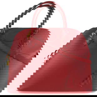 HERMES Bolide 37 Women's Handbag Red Courchevel Leather Gold Hardware: HERMES Bolide 37 Women's Handbag Red Courchevel Leather Gold Hardware Introducing the HERMES Bolide 37 Handbag, a stunning piece crafted from luxurious Courchevel leather in an eye-catching red color.