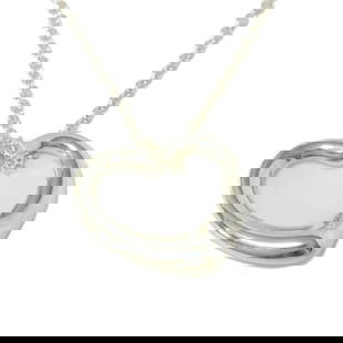 Tiffany & Co. Elsa Peretti Heart Pendant Necklace 22mm Sterling Silver Women's: Tiffany & Co. Elsa Peretti Heart Pendant Necklace 22mm Sterling Silver Women's This exquisite Tiffany & Co. necklace features a medium heart pendant designed by Elsa Peretti, crafted from high-quality