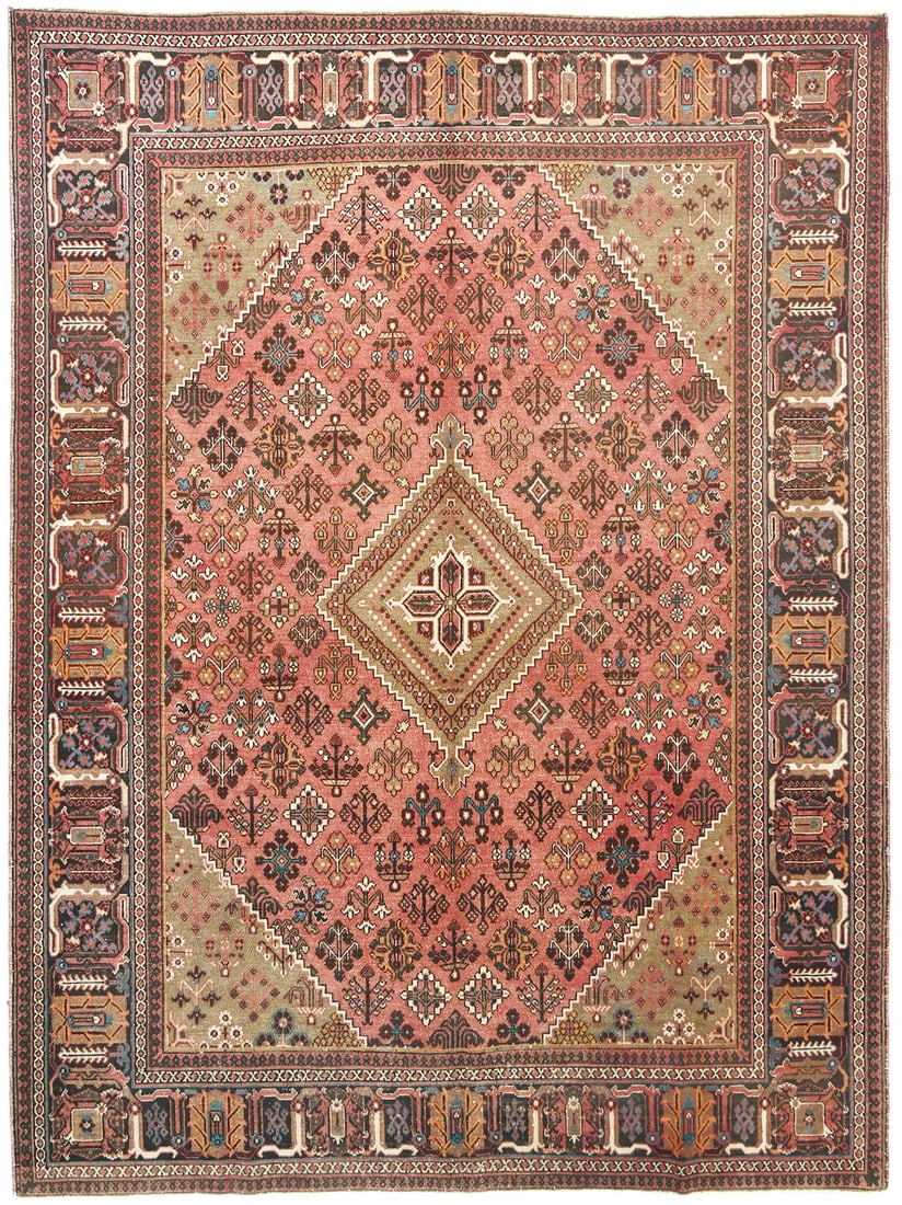 Vintage Semi-Antique Tribal Geometric Wool Rug 8'2 x 11'0: Vintage Semi-Antique Tribal Geometric Wool Rug 8'2 x 11'0 Enhance your home decor with this stunning semi-antique tribal geometric Oriental wool rug. Measuring 8'2" x 11'0", this hand-knotted area rug