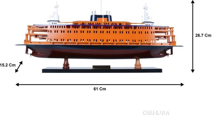Hand-Crafted Staten Island Ferry Model Ship Nautical Decor 10.5 x 24 x 6: Hand-Crafted Staten Island Ferry Model Ship Nautical Decor 10.5 x 24 x 6 This exquisite Staten Island Ferry model ship is a stunning representation of nautical craftsmanship. Hand-crafted with meticul