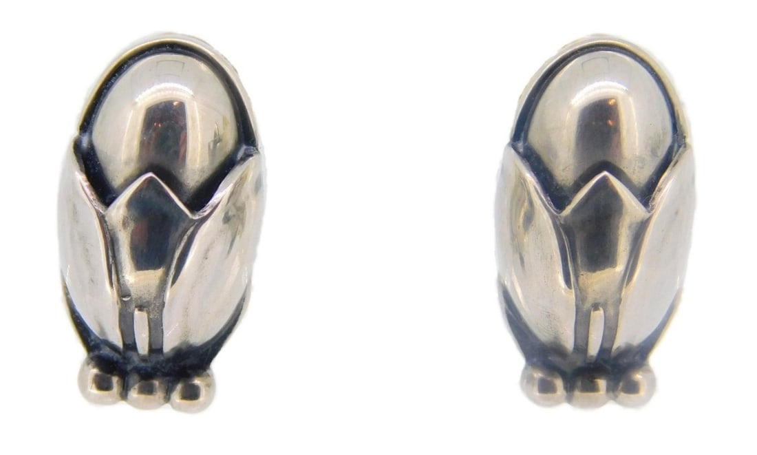 Georg Jensen Sterling Silver 2011 Clip-On Earrings 0.7 in: Georg Jensen Sterling Silver 2011 Clip-On Earrings 0.7 in Elevate your style with these exquisite Georg Jensen Sterling 2011 Earrings. Crafted from high-quality sterling silver, these earrings feature